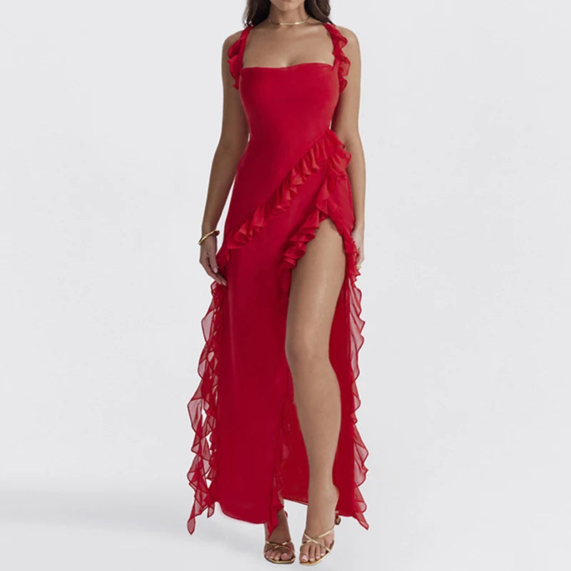 Sexy Ruffles Maxi Dress